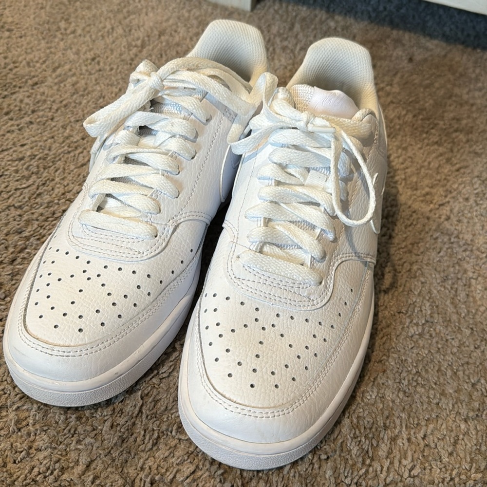 Leather white Nikes!